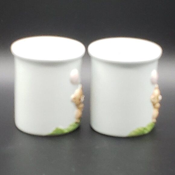 Norcrest Japan Powder Blue 3D Teddy Bear Balloons Mugs & Lidded Trinket Jar Set - Picture 9 of 16